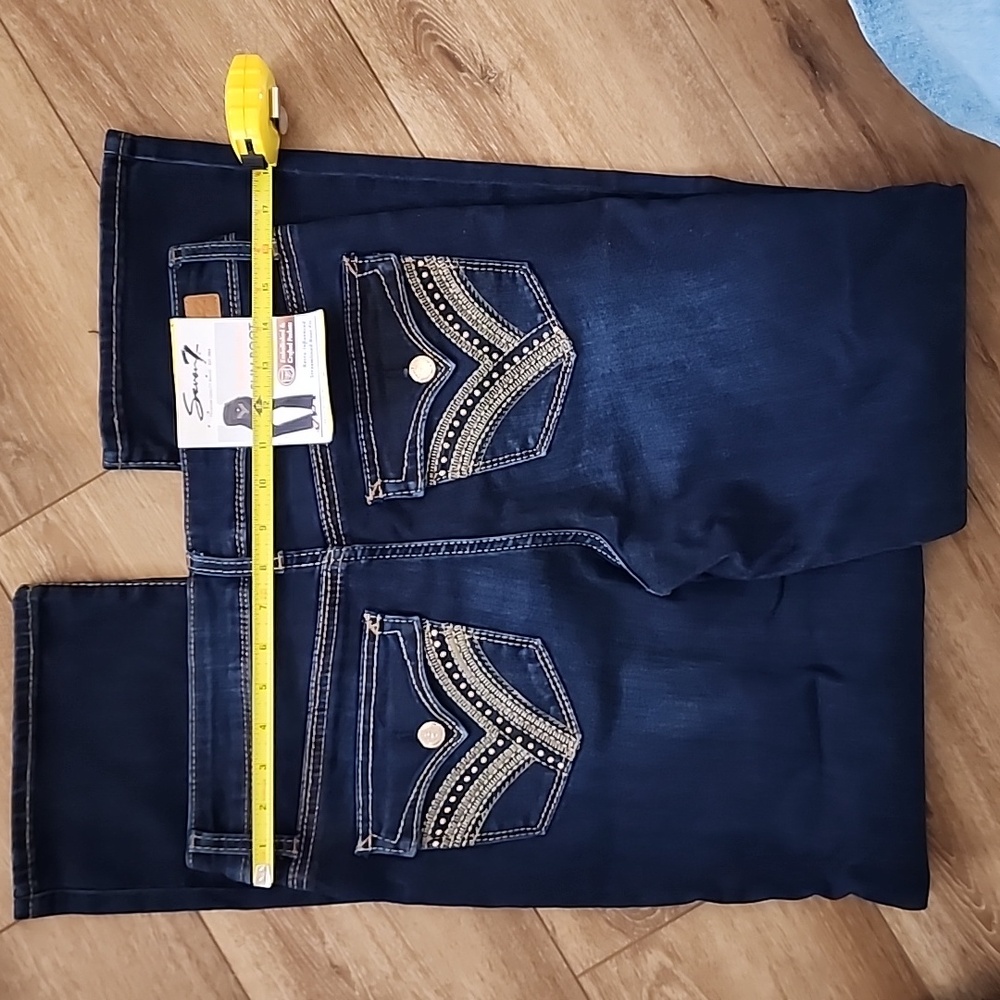 Seven7 Slim Bootcut Jeans in Dark Blue - Picture 8 of 8
